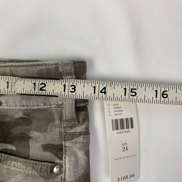 Anthropologie Pilcro Camouflage Velvet Jeans Grey Brown Size 24 High Rise Skinny - Picture 6 of 9